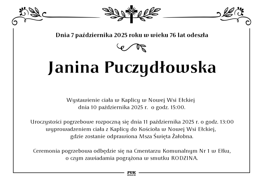 Janina Puczydłowska - nekrolog